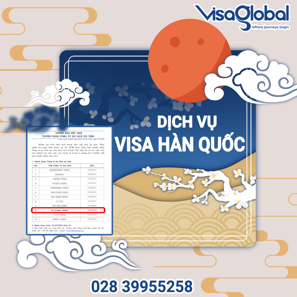 Công ty làm visa Hàn Quốc trọn gói tại TPHCM, Hà Nội